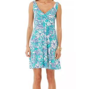 Lilly Pulitzer Dress Shianne Stretch Seafoam Green Montauk Jersey Medium A149